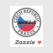 Tsjechië Seal Sticker Round Flag voor laptop. (Vel)
