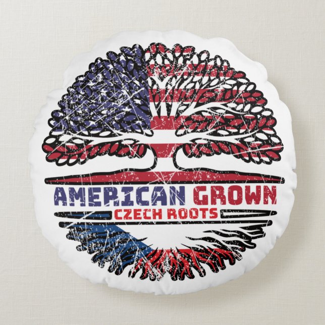Tsjechië Tsjechië Verenigde Staten Verenigde State Rond Kussen (Voorkant)