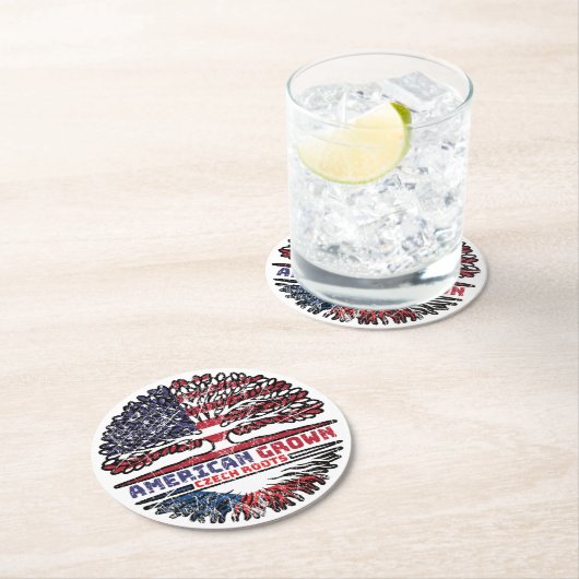 Tsjechië Tsjechië Verenigde Staten Verenigde State Ronde Kartonnen Onderzetter (Insitu)