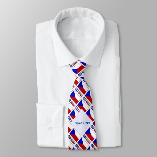 Tsjechië Tsjechische Republiek Vlag Getegeld Blauw Stropdas (Gebonden)