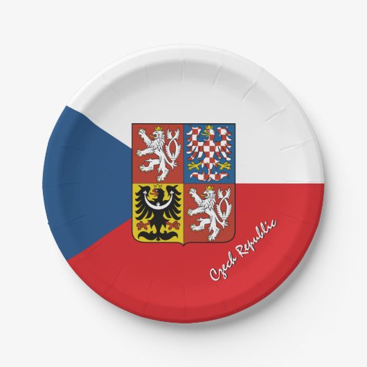 Tsjechië, Tsjechische vlag - feest, verjaardag / s Papieren Bordje (Voorkant)