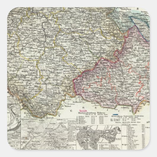 Tsjechië Vierkante Sticker (Voorkant)