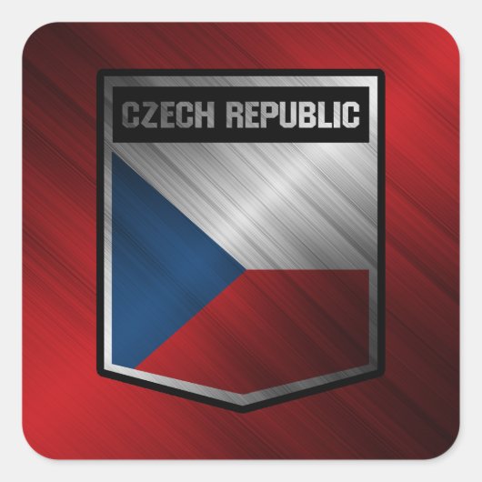 Tsjechië Vierkante Sticker (Voorkant)