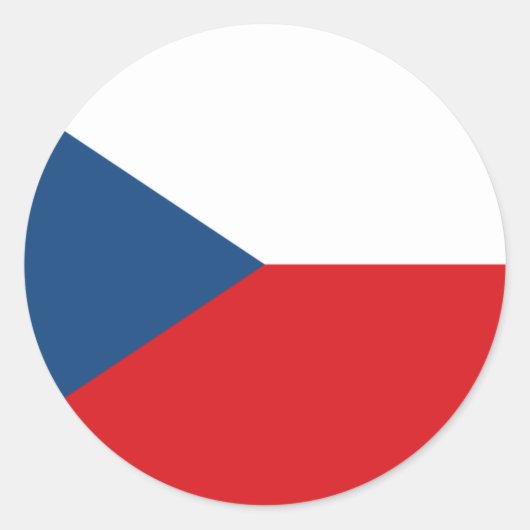 Tsjechië Vlag CZ Ronde Sticker (Voorkant)