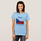 Tsjechië Vlag + Kaart + Tekst T-shirt (Voorkant volledig)