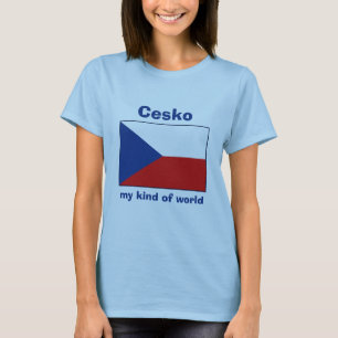 Tsjechië Vlag + Kaart + Tekst T-shirt