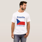 Tsjechië Vlag + Kaart + Tekst T-shirt (Voorkant volledig)