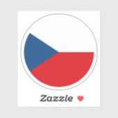 Tsjechië Vlag Ronde Sticker (Vel)
