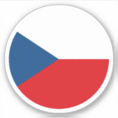 Tsjechië Vlag Ronde Sticker (Voorkant)