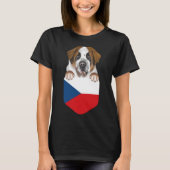 Tsjechië Vlag sint-bernard Hond in zak T-shirt (Voorkant)