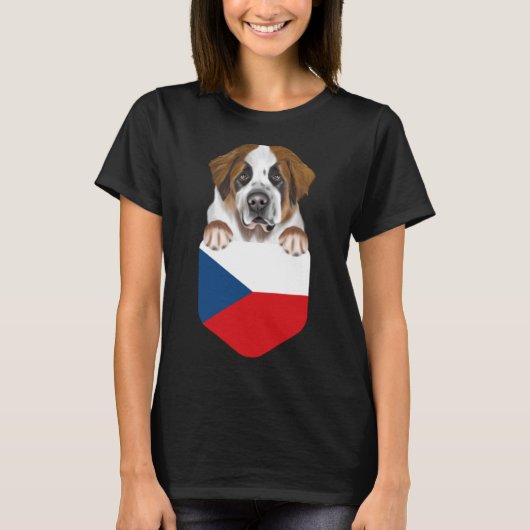 Tsjechië Vlag sint-bernard Hond in zak T-shirt (Voorkant)
