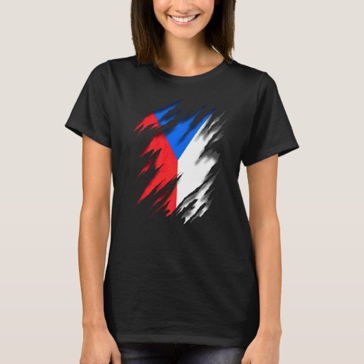 Tsjechië Vlag T-shirt (Voorkant)