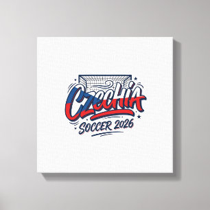 Tsjechië Voetbal 2026 Voetbal Vet Land Typografie Canvas Afdruk