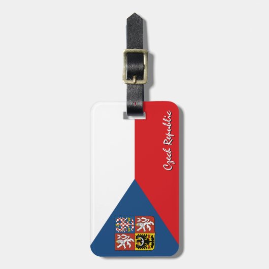 Tsjechisch Bagagelabel, Tsjechische vlaggenpatriot Bagagelabel (Voorkant verticaal)