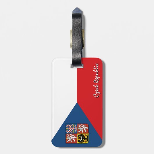 Tsjechisch Bagagelabel, Tsjechische vlaggenpatriot Bagagelabel (Achterkant verticaal)