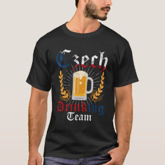 Tsjechisch Drink Team Bier en Vlag Kleuren Oktober T-shirt