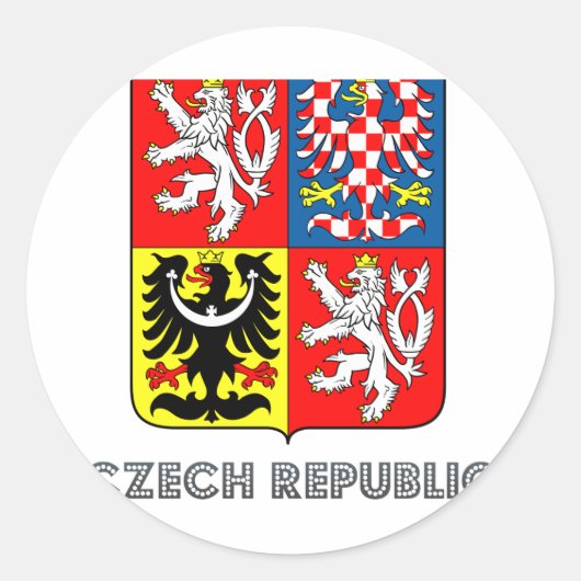 Tsjechisch Emblem Ronde Sticker (Voorkant)