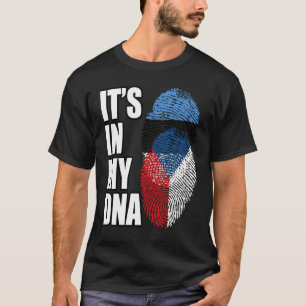 Tsjechisch en Ests Mix DNA-vlaggenerfgoed T-shirt