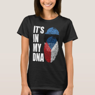 Tsjechisch en Ests Mix DNA-vlaggenerfgoed T-shirt