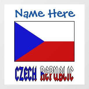 Tsjechisch en Tsjechië Vlag Blauw Persoonlijk Raamsticker