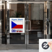 Tsjechisch en Tsjechië Vlag Blauw Persoonlijk Raamsticker (Kantoordeur)