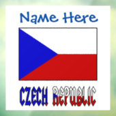 Tsjechisch en Tsjechië Vlag Blauw Persoonlijk Raamsticker (Vel 3)