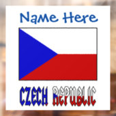 Tsjechisch en Tsjechië Vlag Blauw Persoonlijk Raamsticker (Vel 2)