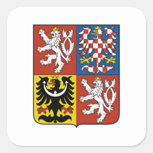 Tsjechisch Groter Wapenschild, Tsjechië Vierkante Sticker