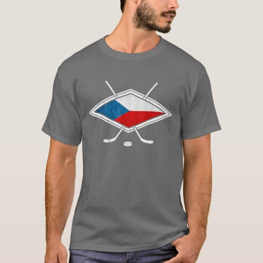 Tsjechisch Hockey Flag Logo český T-shirt (Voorkant)