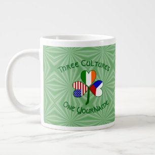 Tsjechisch Ierland VS Klavertje Vier Vlag Persoonl Grote Koffiekop