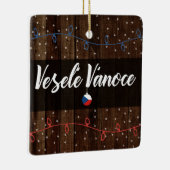 Tsjechisch kerstfeest, Veselé Vánoce Rustic Style Keramisch Ornament (Rechts)