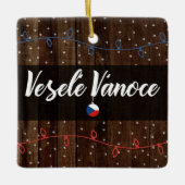 Tsjechisch kerstfeest, Veselé Vánoce Rustic Style Keramisch Ornament (Voorkant)