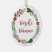 Tsjechisch Kerstkrans, Veselé vánoce Keramisch Ornament (Rechts)
