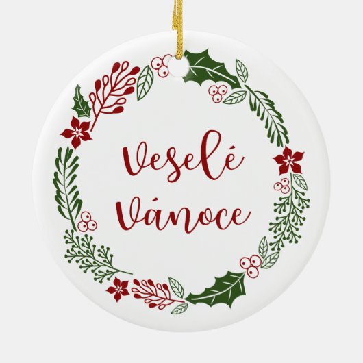 Tsjechisch Kerstkrans, Veselé vánoce Keramisch Ornament (Achterkant)
