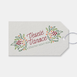 Tsjechisch Kerstmis & Nieuwjaar Cadeaulabel