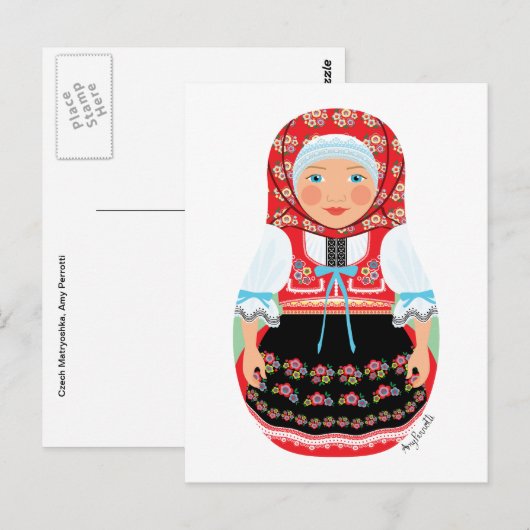 Tsjechisch Matryoshka Briefkaart (Voorkant / Achterkant)