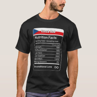 Tsjechisch Papa Voeding Feiten Vaderdag Gift T Shi T-shirt