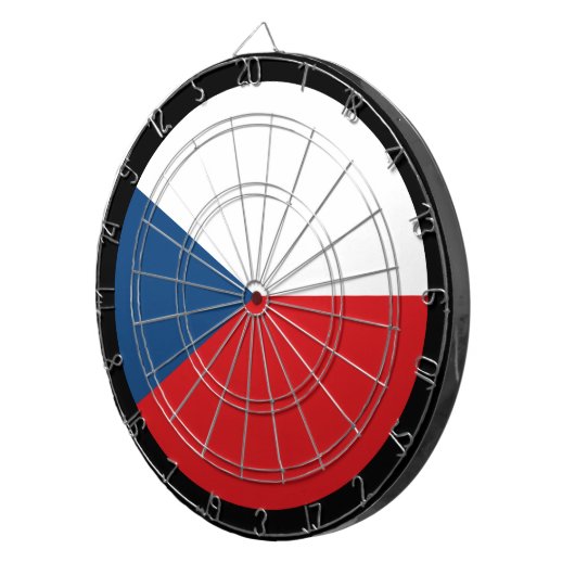 Tsjechisch vlaggendartboard en darts/spelboard dartbord (Voorkant Rechts)