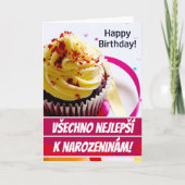 Tsjechische Birthday Kaart Všechno Nejlepší K Naro (Voorkant)