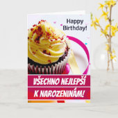 Tsjechische Birthday Kaart Všechno Nejlepší K Naro (Gele Bloem)