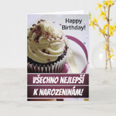 Tsjechische Birthday Kaart Všechno Nejlepší K Naro (Gele Bloem)