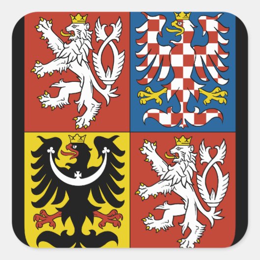 tsjechische embleem vierkante sticker (Voorkant)
