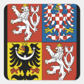 tsjechische embleem vierkante sticker (Voorkant)