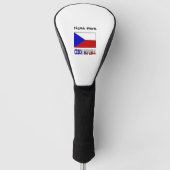 Tsjechische en Tsjechische Republiek Vlag bij Jouw Golfheadcover (Voorkant)