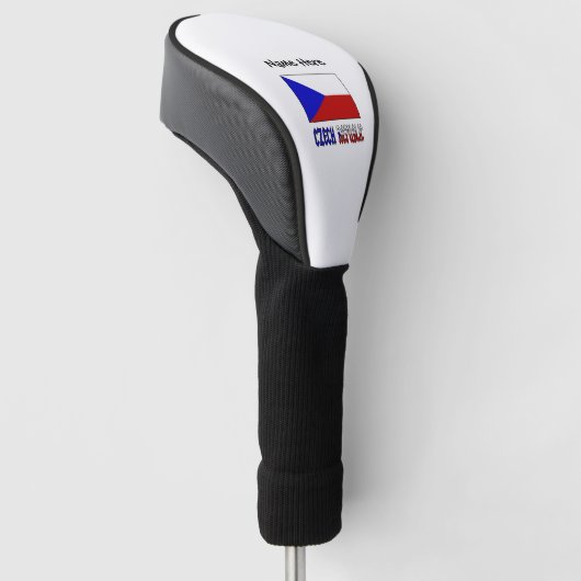 Tsjechische en Tsjechische Republiek Vlag bij Jouw Golfheadcover (Schuin)