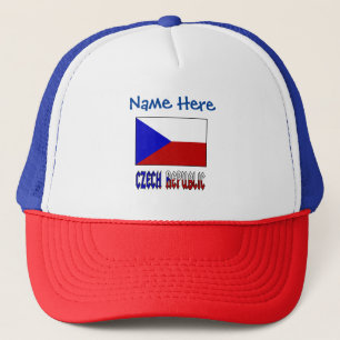 Tsjechische en Tsjechische Republiek Vlag Blauw Ge Trucker Pet