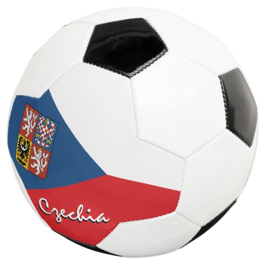 Tsjechische Football en Tsjechische vlag/sport Voetbal (Drie kwart)