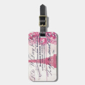tsjechische franse schrijvers laten roze parijs ei bagagelabel (Voorkant verticaal)