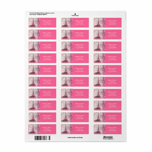 tsjechische franse schrijvers laten roze parijs ei etiket (Full Sheet)
