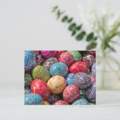 Tsjechische gedecorbeerde paaseieren briefkaart (Staand voorkant)